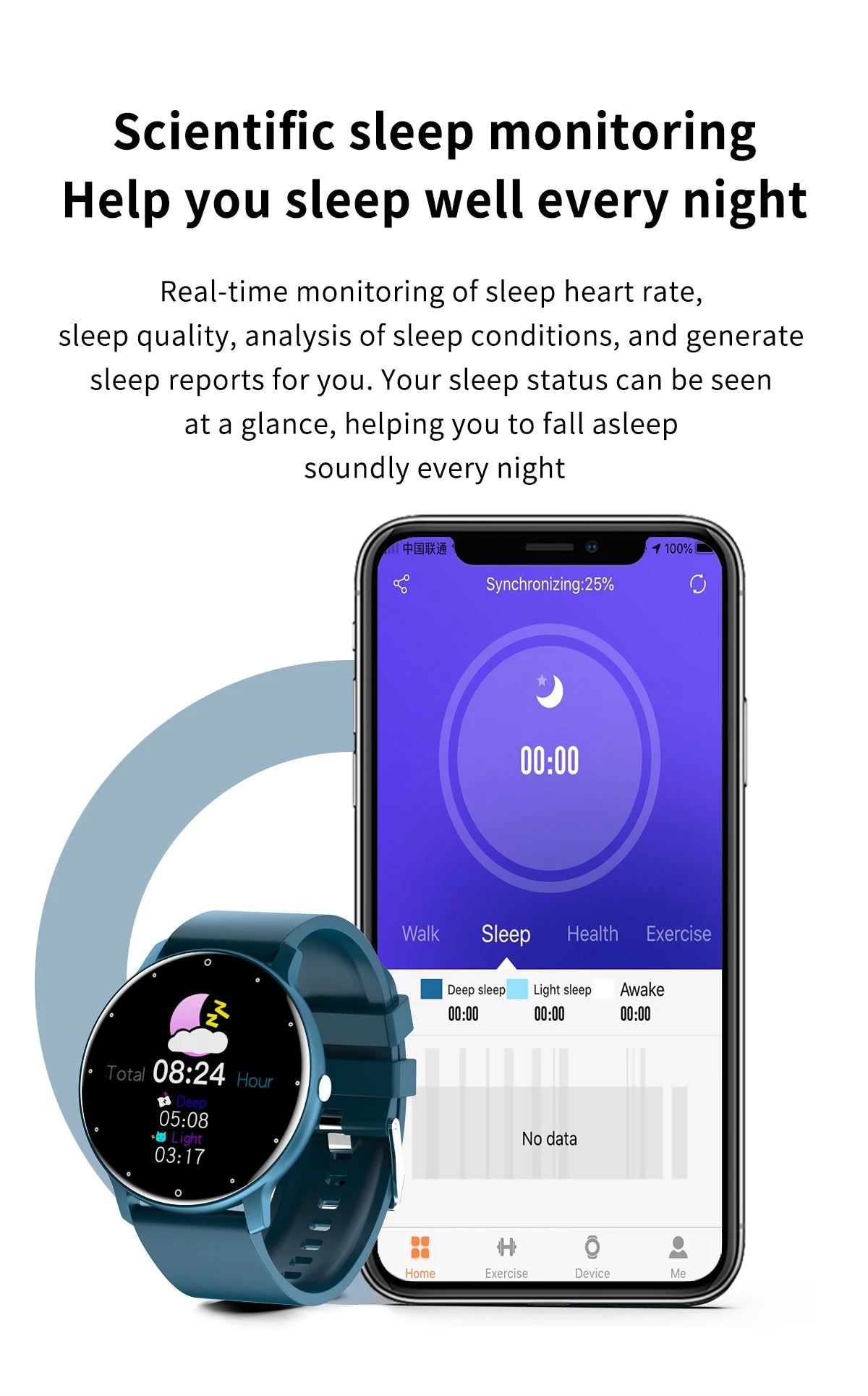 Reloj Inteligente Deportivo Impermeable con Monitor de Ritmo Cardíaco