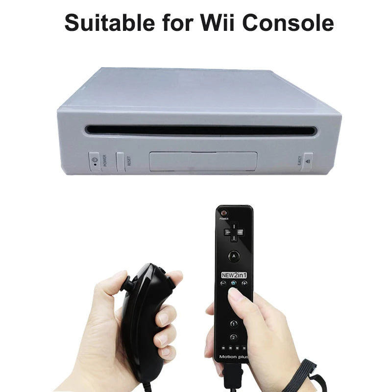 Control Remoto Inalámbrico con Motion Plus para Nintendo Wii y Wii U