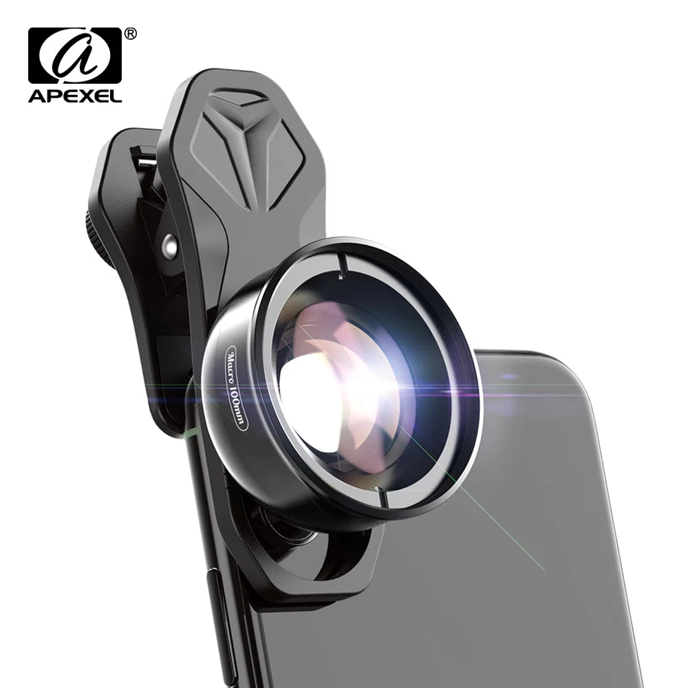 Lente Macro APEXEL 4K HD 100mm para Celular con Filtros CPL