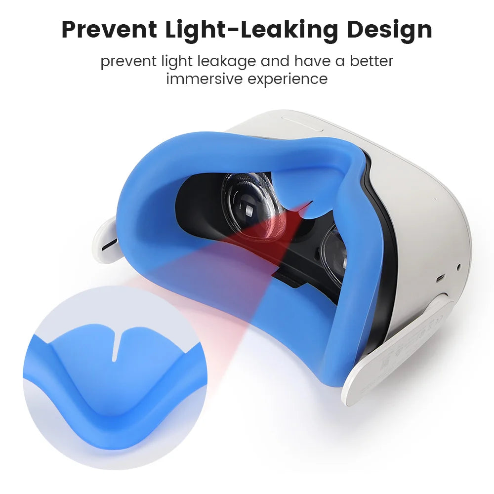 Cubierta de máscara de silicona VR, almohadilla facial, almohadilla protectora para ojos para Oculus Quest 2, accesorios para dispositivos VR