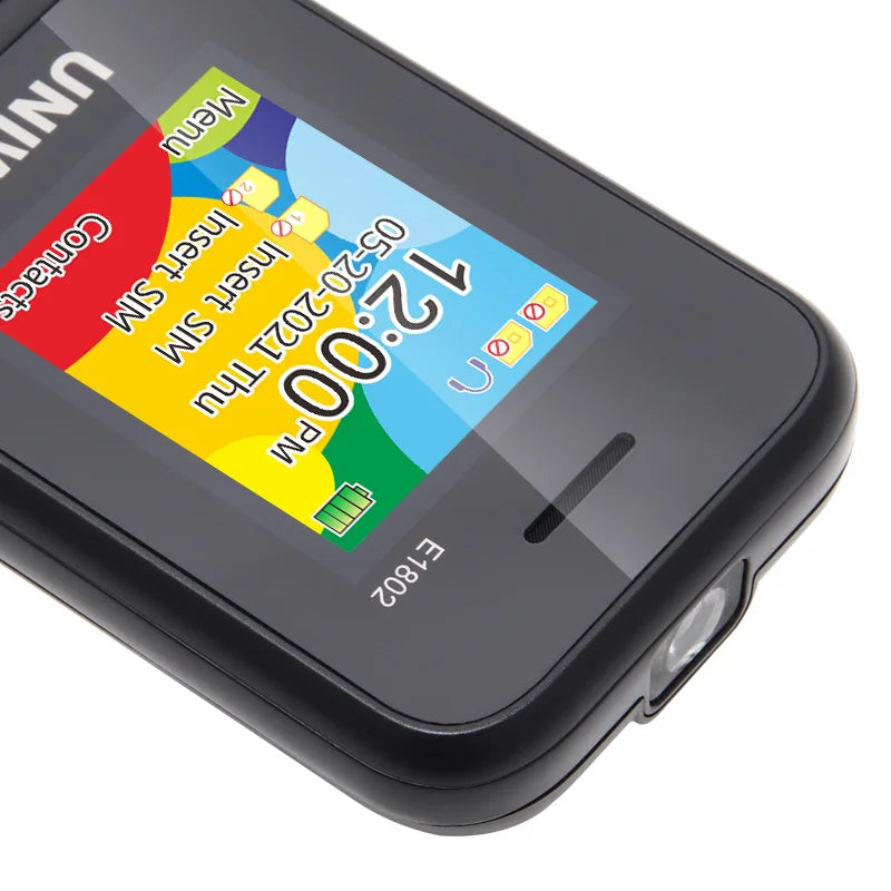 Teléfono Móvil UNIWA E1802 GSM para Personas Mayores, con Botones Grandes, Sonido Fuerte, Radio FM, Doble SIM, Desbloqueado