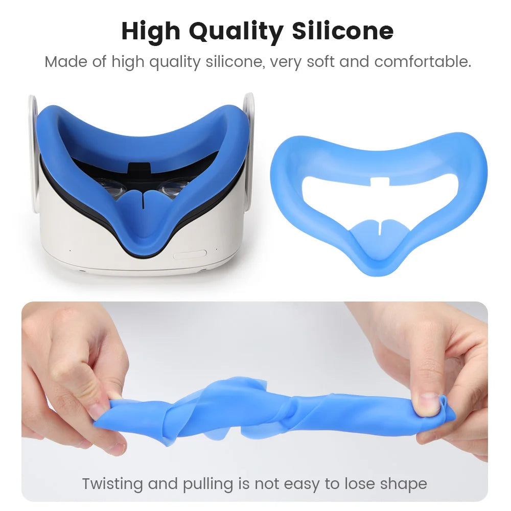 Cubierta de máscara de silicona VR, almohadilla facial, almohadilla protectora para ojos para Oculus Quest 2, accesorios para dispositivos VR