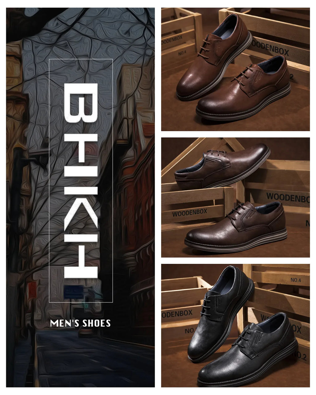 BHKH zapatillas de deporte masculinas Otoño/Invierno traf zapatos casuales de cuero para hombres trabajo de negocios Oficina zapatos de vestir con cordones para hombres talla 47