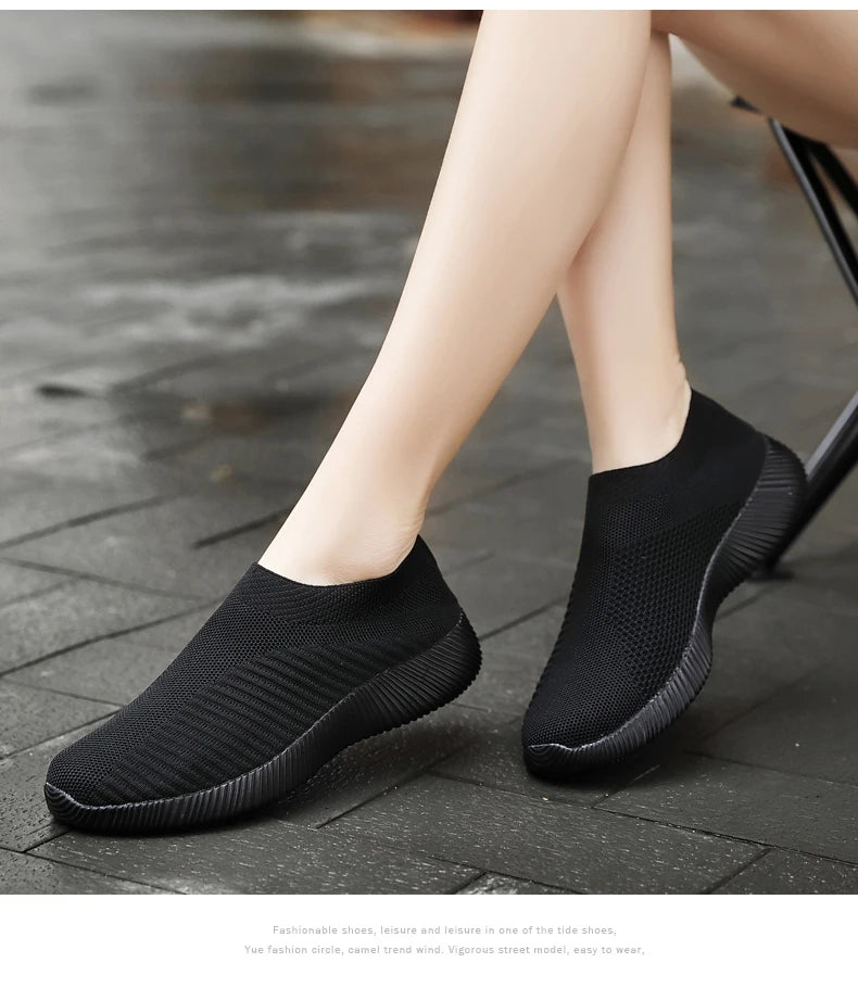 Zapatos vulcanizados para mujer, zapatillas de deporte de alta calidad para mujer, zapatos planos sin cordones, mocasines para mujer de talla grande 42, zapatos planos para caminar