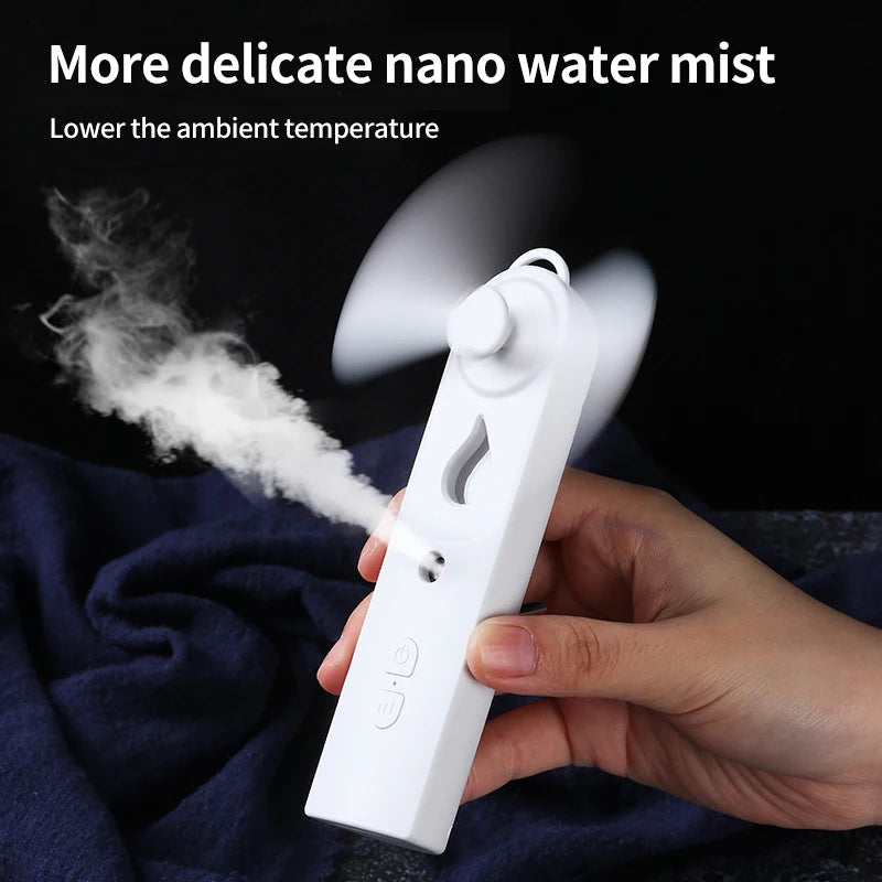 Mini Ventilador de Mano con Mister USB Plegable