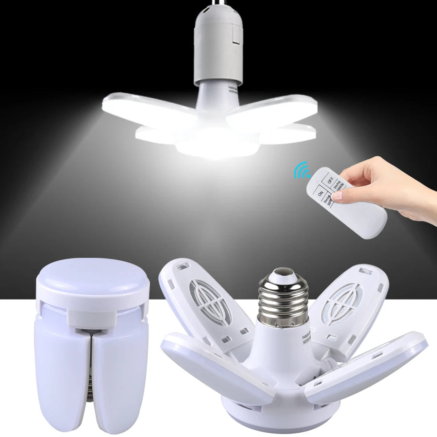 Bombilla LED E27 Plegable para Techo con Control Remoto