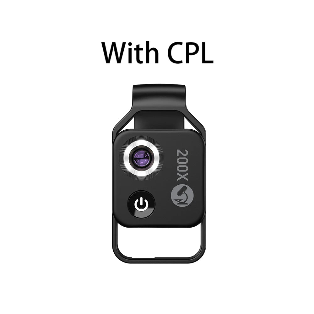 Lente Microscopio 200X APEXEL con Luz LED para Smartphones