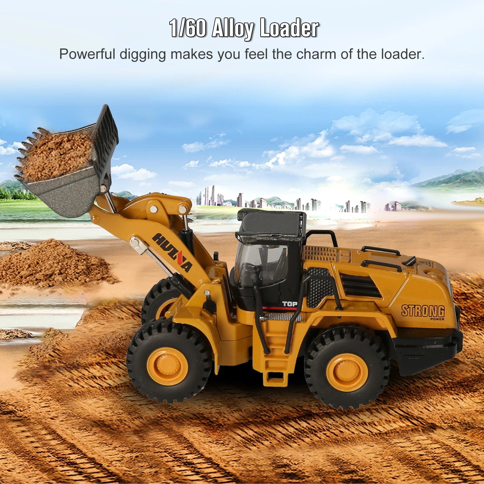 Vehículos de Construcción HUINA 1:60 Diecast Metal Juguete