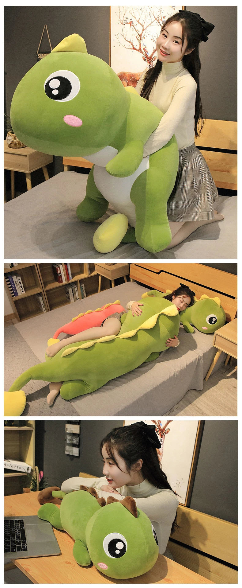 Peluche Dinosaurio 60cm Almohada Suave para Niños