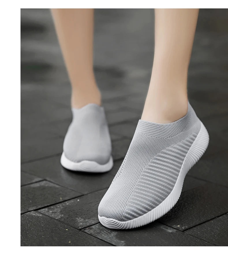Zapatos vulcanizados para mujer, zapatillas de deporte de alta calidad para mujer, zapatos planos sin cordones, mocasines para mujer de talla grande 42, zapatos planos para caminar