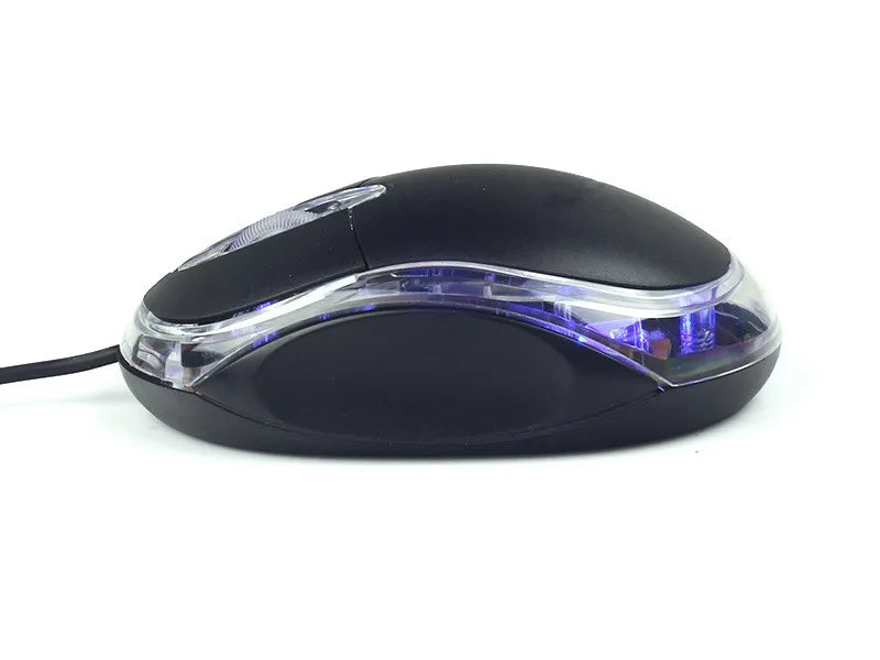 Mini ratón óptico con cable USB LED ratón de diseño ergonómico para PC/portátil/portátil