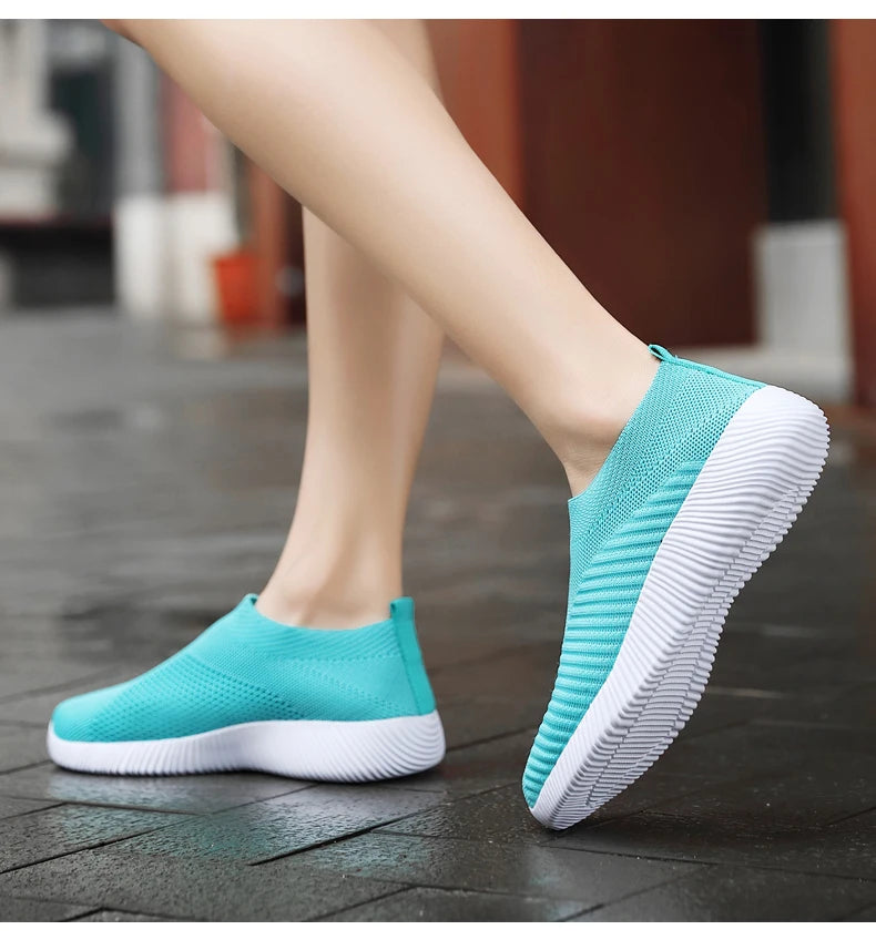Zapatos vulcanizados para mujer, zapatillas de deporte de alta calidad para mujer, zapatos planos sin cordones, mocasines para mujer de talla grande 42, zapatos planos para caminar