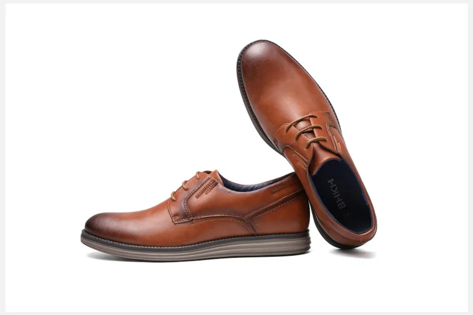 BHKH zapatillas de deporte masculinas Otoño/Invierno traf zapatos casuales de cuero para hombres trabajo de negocios Oficina zapatos de vestir con cordones para hombres talla 47