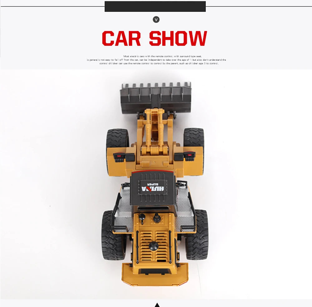 Tractor RC 1:18 con Pala Huina Juguete de Control Remoto