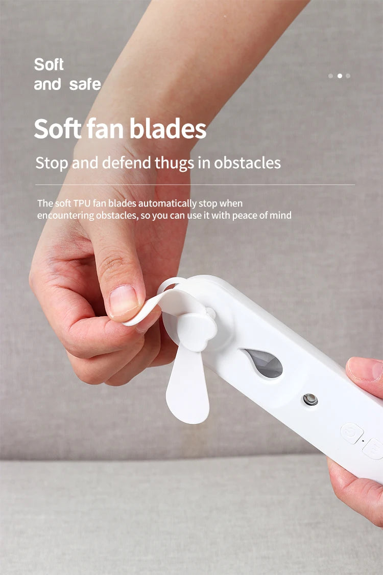 Mini Ventilador de Mano con Mister USB Plegable