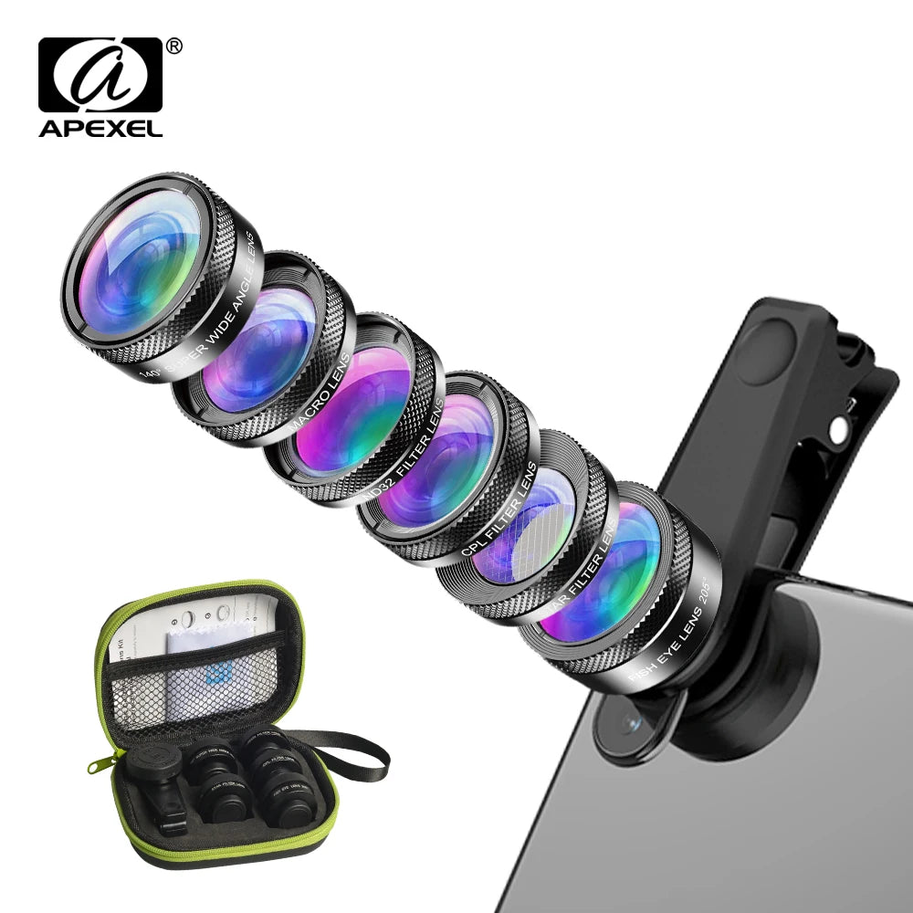 Kit 6 en 1 Lentes para Cámara de Teléfono APEXEL Universal