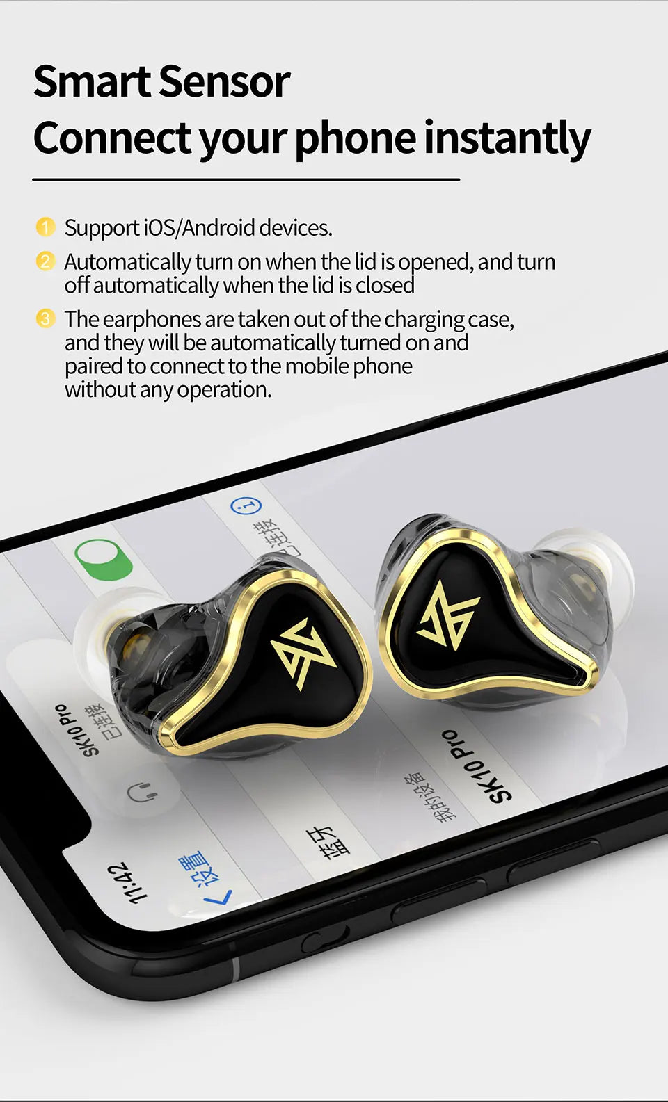 KZ SK10 Pro TWS Auriculares Bluetooth 5.2 HiFi