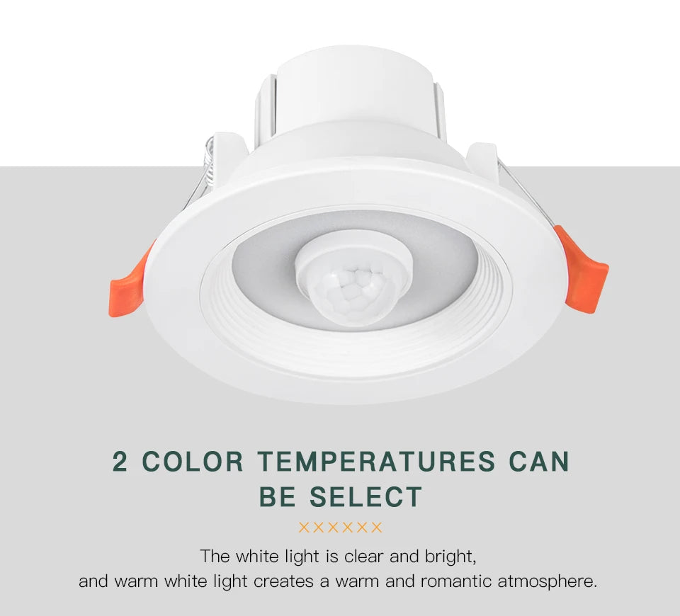 Foco LED Empotrable Redondo con Sensor de Movimiento