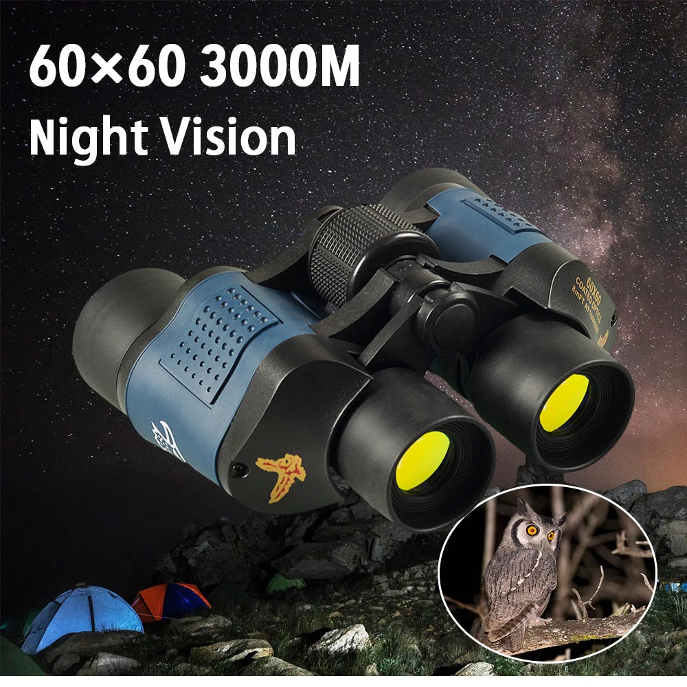 Binoculares HD 60x60 Visión Nocturna, 3000m, Prisma BAK4