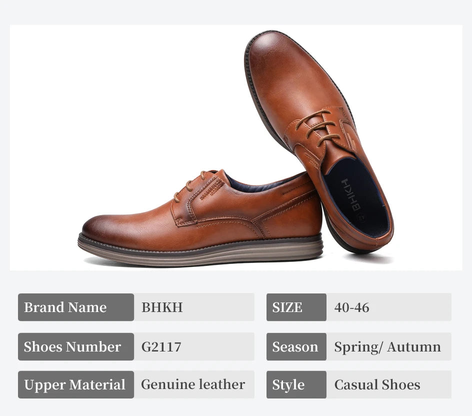 BHKH zapatillas de deporte masculinas Otoño/Invierno traf zapatos casuales de cuero para hombres trabajo de negocios Oficina zapatos de vestir con cordones para hombres talla 47