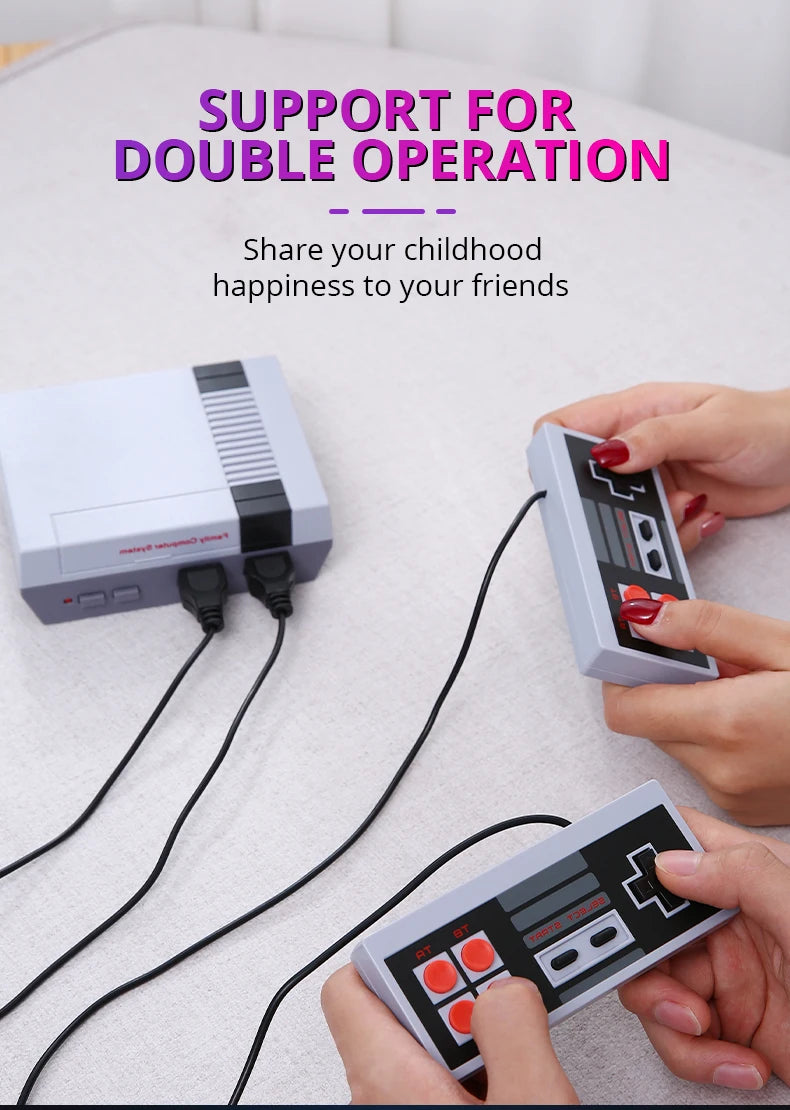 Consola de videojuegos Retro, consola de TV con salida AV, 500 juegos clásicos integrados, mando Dual para FC/ N ES
