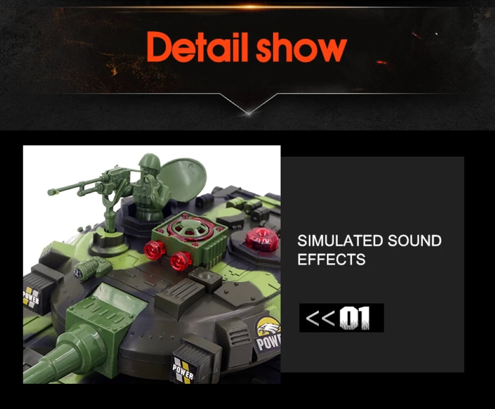 Tanque RC Grande 44cm Control Remoto Simulación Militar