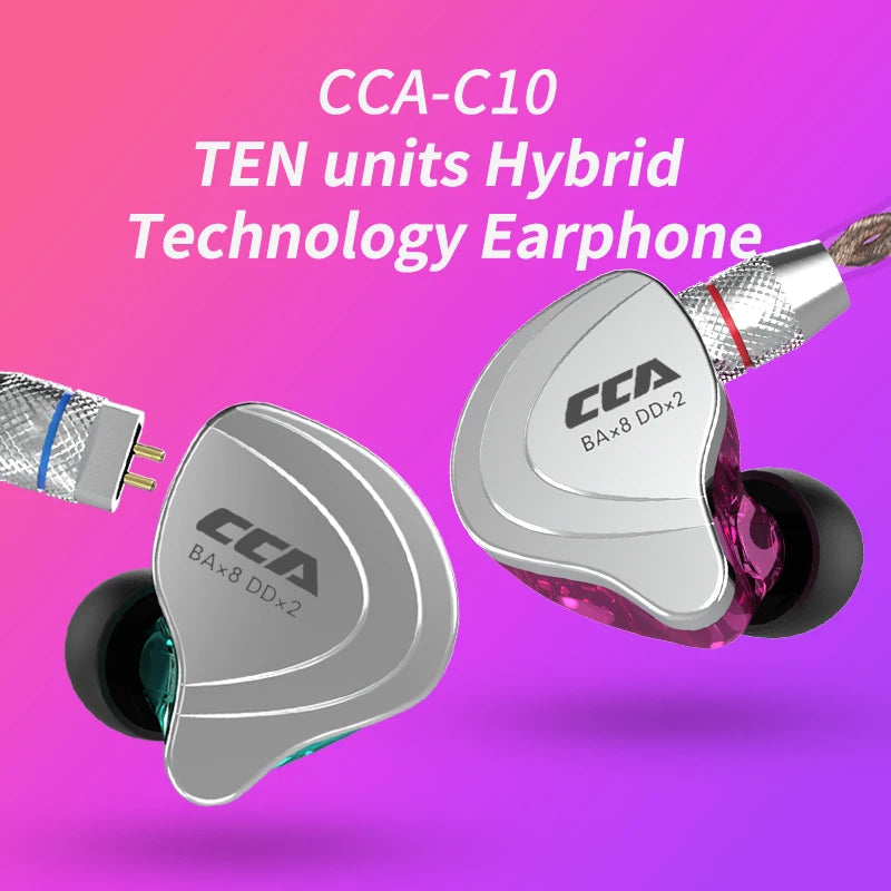 CCA C10 Auriculares Híbridos HiFi Monitor DJ