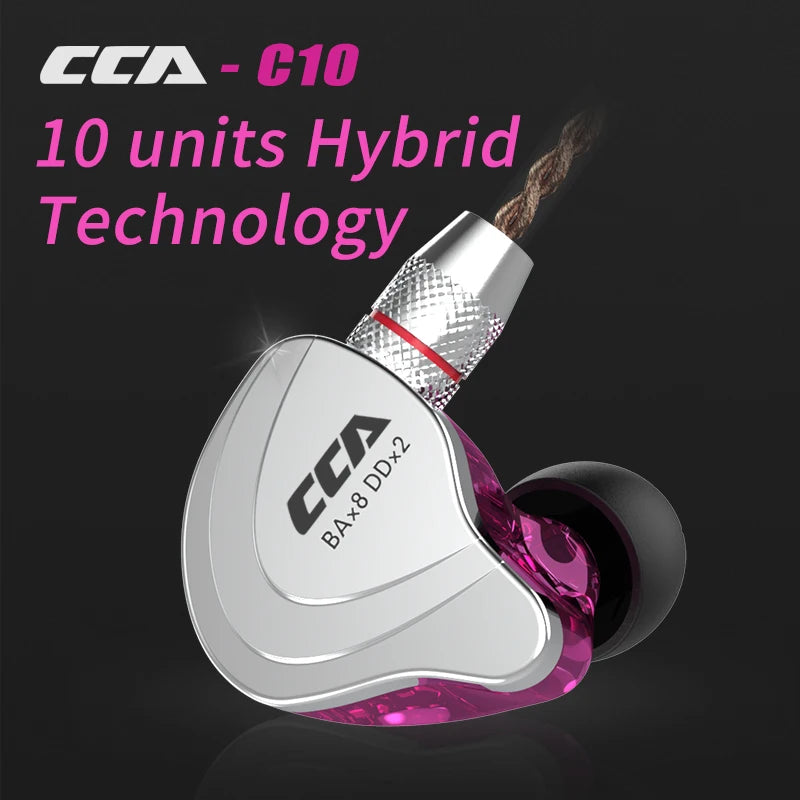 CCA C10 Auriculares Híbridos HiFi Monitor DJ