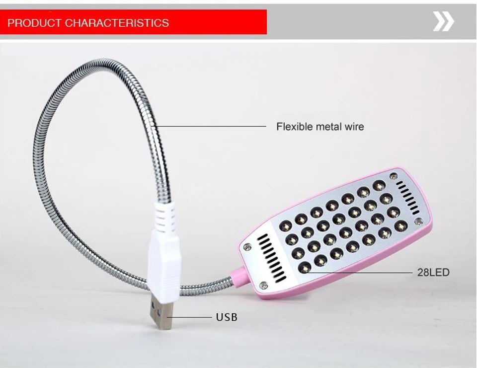 Lámpara de Lectura LED USB Flexible sin Parpadeo