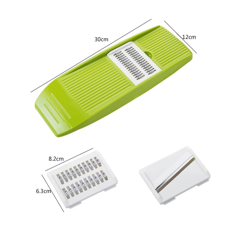 Rebanador de mandolina LMETJMA, rebanador de verduras de acero inoxidable con 3 cuchillas, cortador de juliana para patatas y zanahorias KC0083