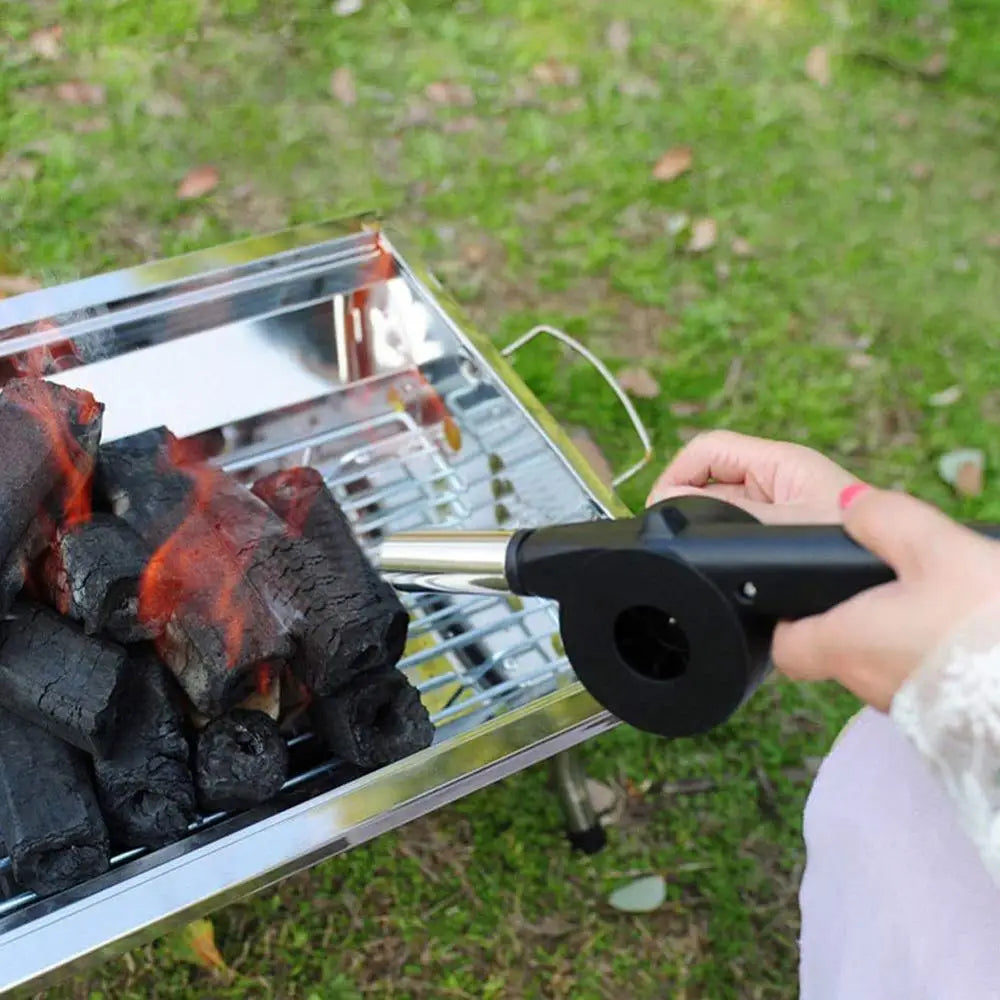 LMETJMA-ventilador de mano para barbacoa, ventilador de aire para barbacoa al aire libre, Picnic, manivela Manual, ventilador para barbacoa, fuelle de fuego, herramientas para barbacoa KC0266