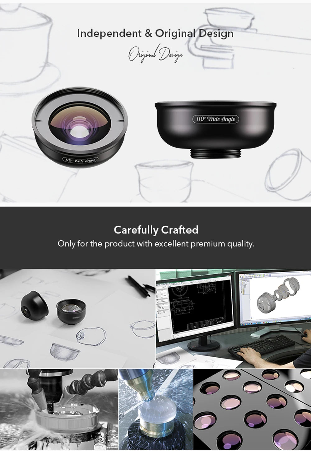 Kit 5 en 1 de Lentes APEXEL 4K HD para Cámara de Teléfono