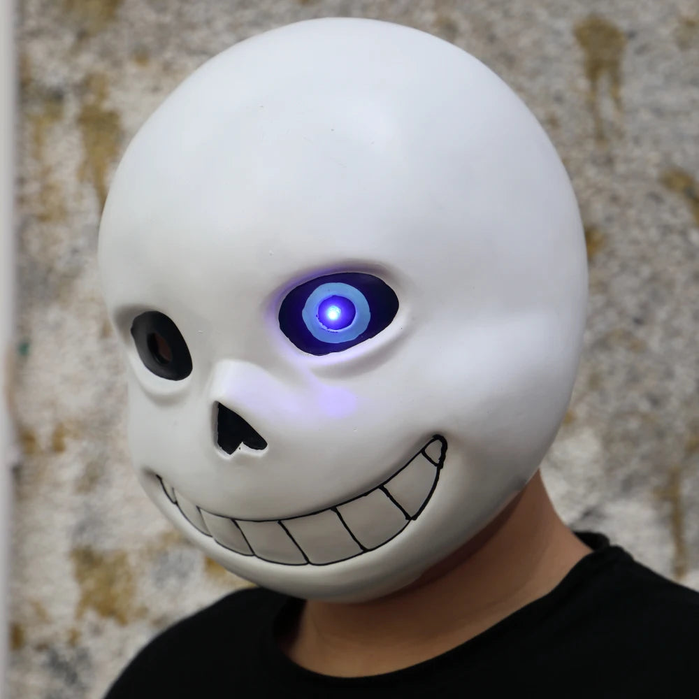 Máscaras del juego Undertale para adulto, cosplay de Sans, luz LED, cabeza completo, para fiesta, utillaje de Halloween