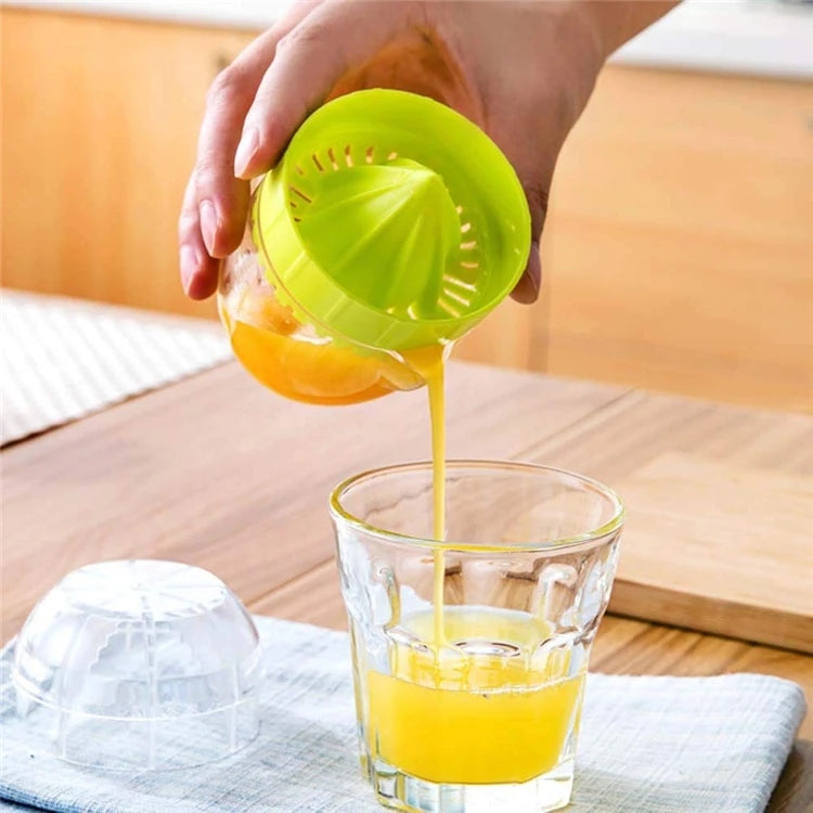 Exprimidor de limón LMETJMA con tapa, exprimidor de limón Manual de plástico, taza de prensa de naranja, exprimidor de cítricos con boquilla para verter, herramientas para frutas KC0130