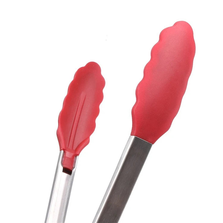 LMETJMA Pinzas de cocina premium Pinzas de cocina de silicona 9 12 pulgadas Sin BPA Antiadherente Barbacoa Cocinar Grilling Bloqueo Pinzas para alimentos KC0253