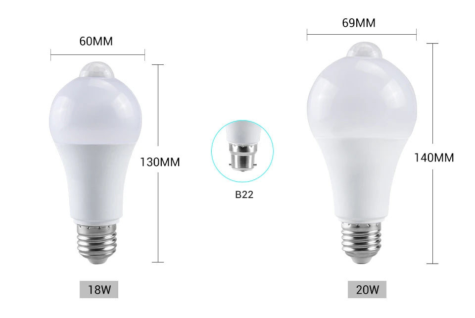 Lámpara de Emergencia LED con Sensor de Movimiento PIR