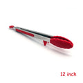 Pinzas de cocina LMETJMA, pinzas para barbacoa de acero inoxidable resistentes al calor con puntas de silicona y diseño de soporte para parrilla de ensalada KC0254