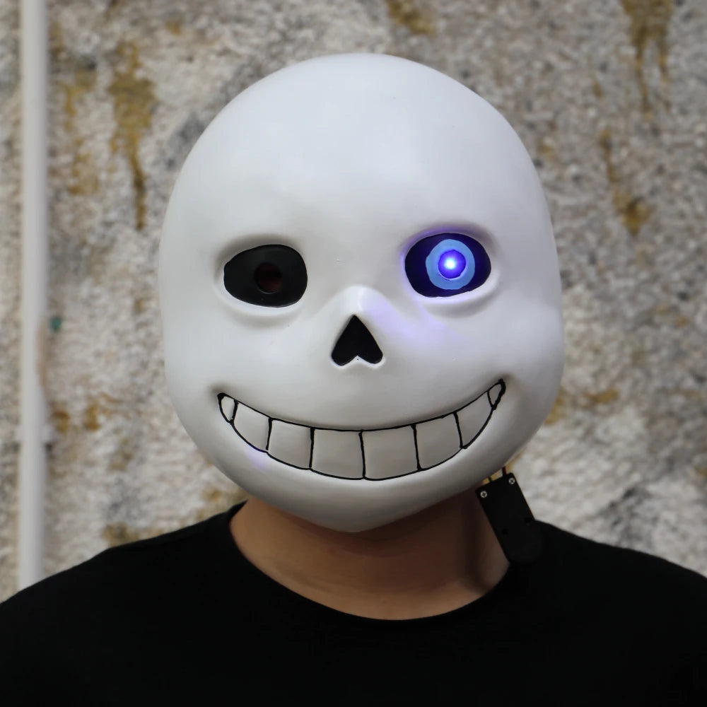 Máscaras del juego Undertale para adulto, cosplay de Sans, luz LED, cabeza completo, para fiesta, utillaje de Halloween