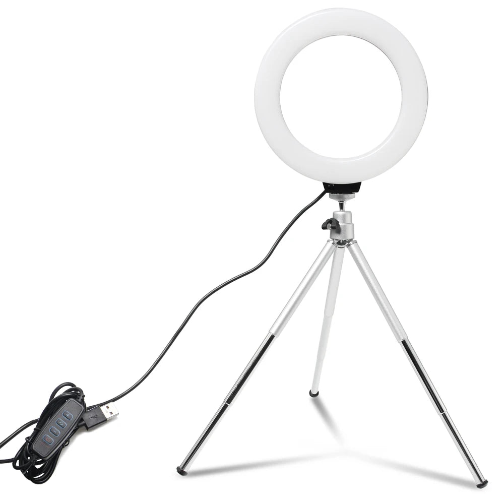Aro de Luz LED 6 Pulgadas USB para Selfie, Streaming y Maquillaje