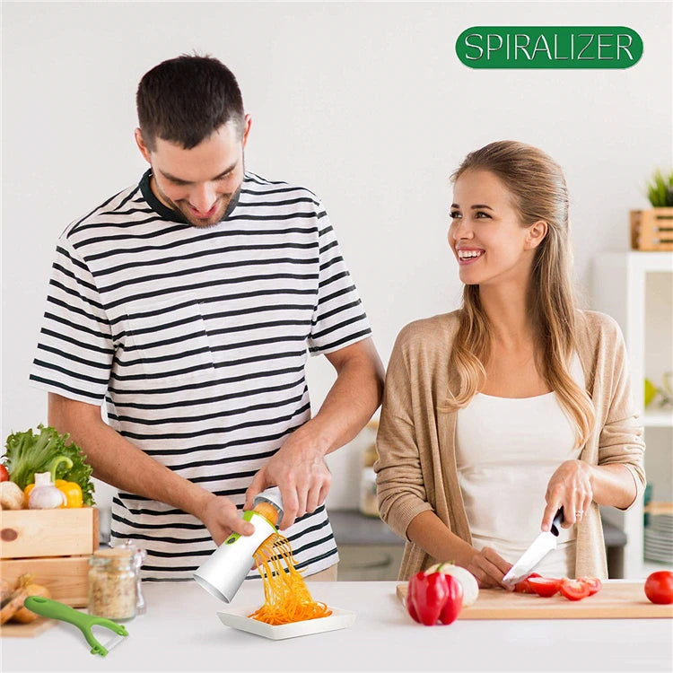 LMETJMA-Rebanador de verduras en espiral de alta resistencia, cortador en espiral de verduras, máquina para hacer espaguetis, Pasta, fideos, KC0335