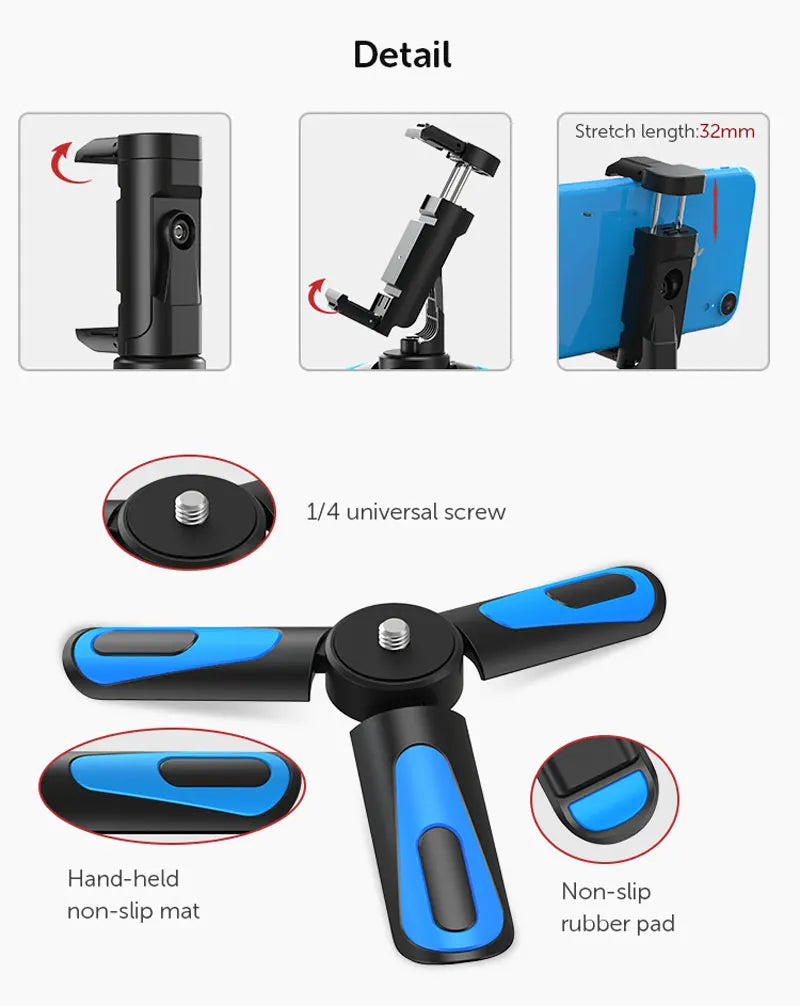 Mini Trípode 2 en 1 con Rotación 360° para Teléfono APEXEL