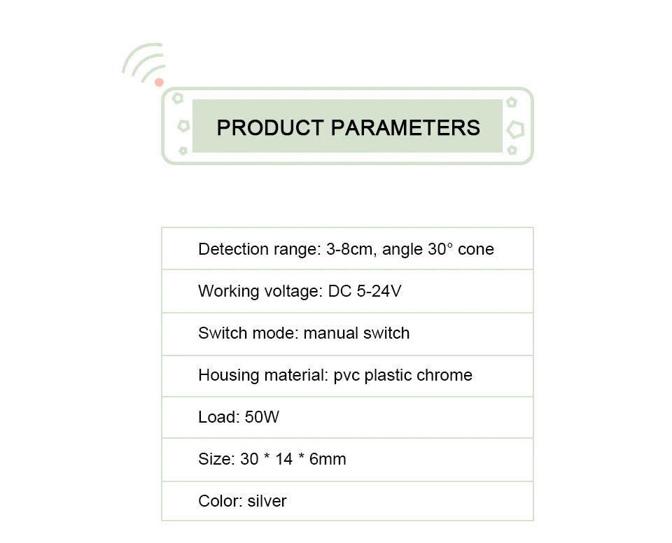 Interruptor de Sensor de Mano IR para Tira LED y Armario