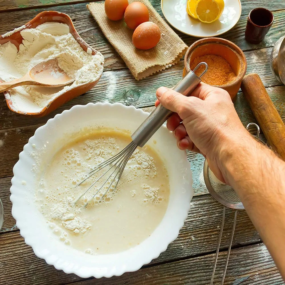 LMETJMA 8 "10" 12 "batidor de huevos de acero inoxidable batidor de huevos alambre de cocina batidor de globos batidor de huevos de leche herramientas mezcladoras de huevos KC0231