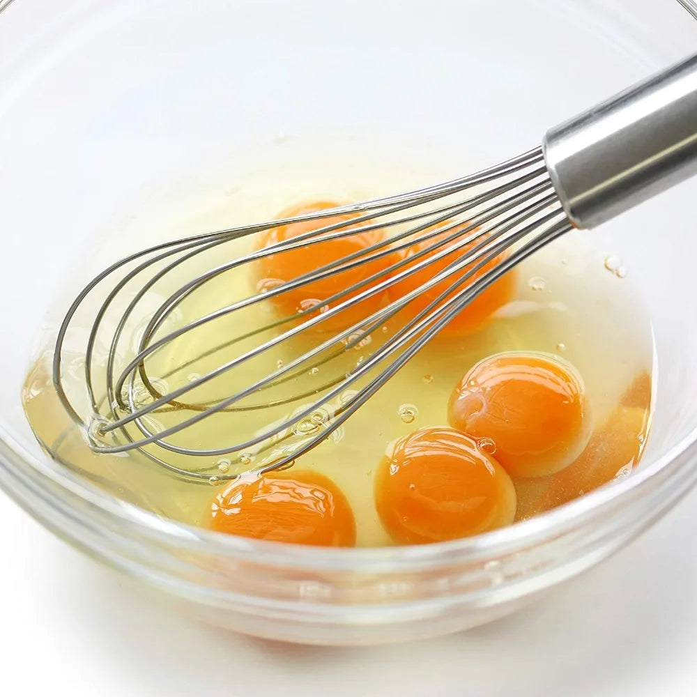 LMETJMA 8 "10" 12 "batidor de huevos de acero inoxidable batidor de huevos alambre de cocina batidor de globos batidor de huevos de leche herramientas mezcladoras de huevos KC0231