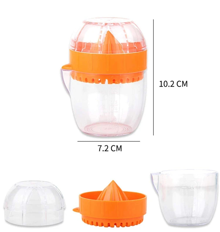 Exprimidor de limón LMETJMA con tapa, exprimidor de limón Manual de plástico, taza de prensa de naranja, exprimidor de cítricos con boquilla para verter, herramientas para frutas KC0130