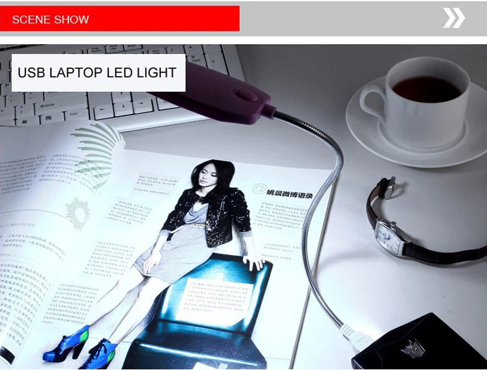 Lámpara de Lectura LED USB Flexible sin Parpadeo