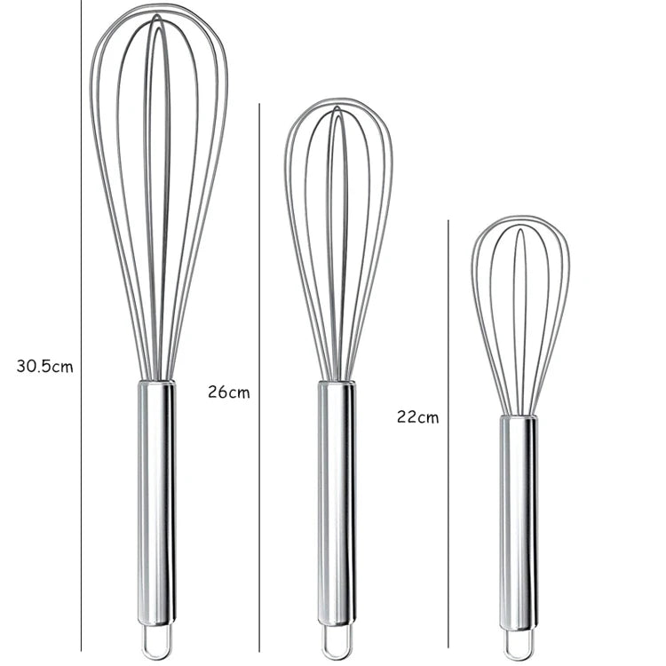 LMETJMA 8 "10" 12 "batidor de huevos de acero inoxidable batidor de huevos alambre de cocina batidor de globos batidor de huevos de leche herramientas mezcladoras de huevos KC0231