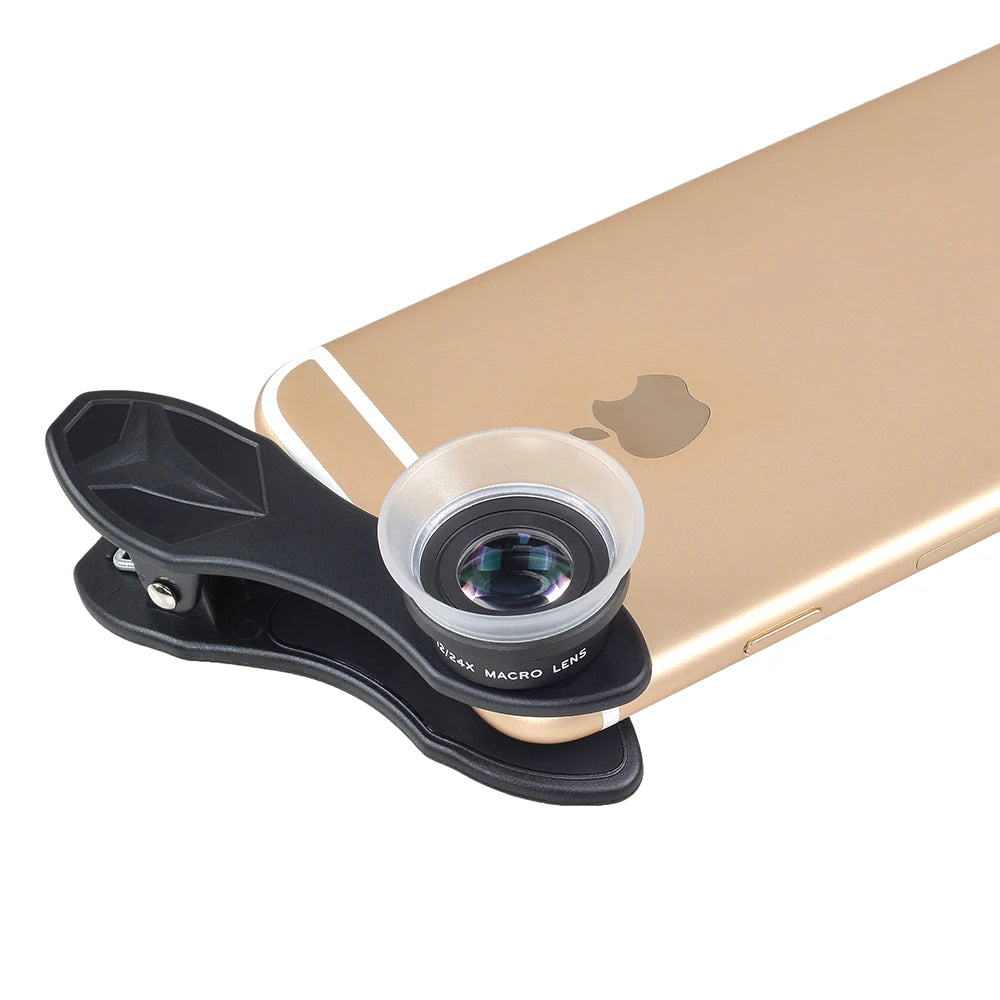 Kit de Lentes Macro 12X y 24X Clip-On para Smartphone APEXEL