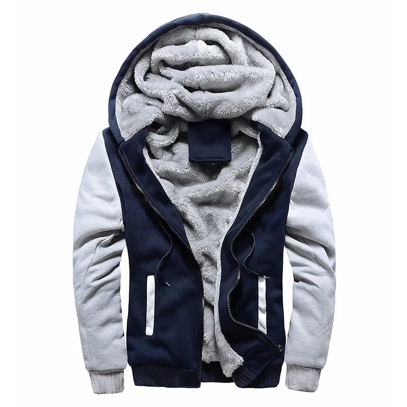 Chaqueta de Invierno con Capucha para Hombre - Camuflaje Forro Polar