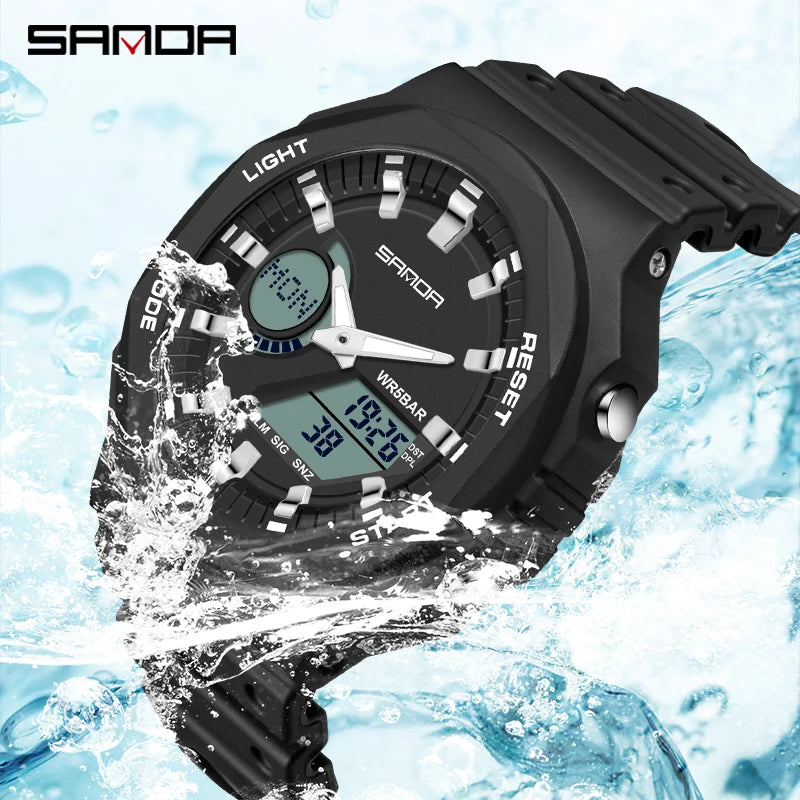 Reloj Digital LED Militar SANDA Estilo G para Hombre Resistente 50M